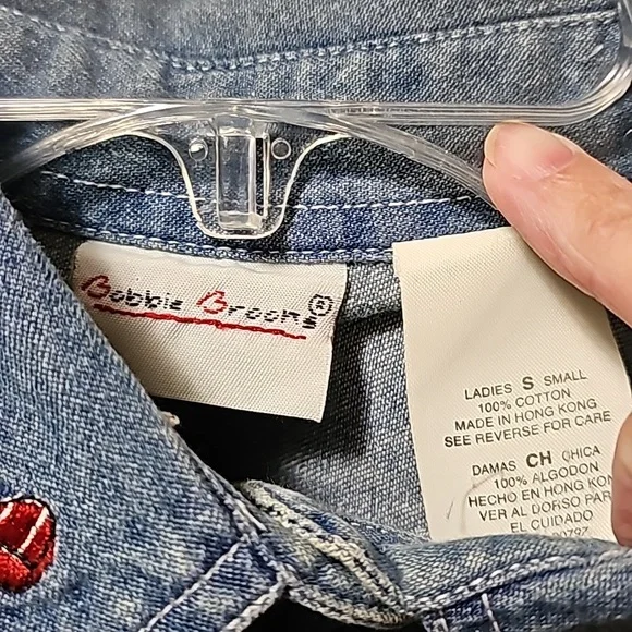 Bobbie Brooks Christmas Long Sleeve Denim Top Sz S Bears Holidays Estate Sale - Picture 6 of 6